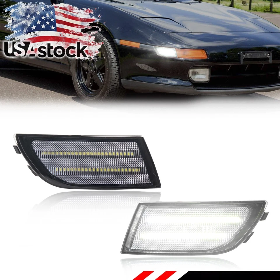 2X Luz de señalización LED blanca transparente para 91-95 Toyota MR-2 MR2 SW20 Foto 1 de 4