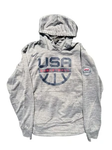Nike Team USA Sweatshirt Mens Medium Spotlight Hoodie Basketball Gray Pullover - Picture 1 of 6
