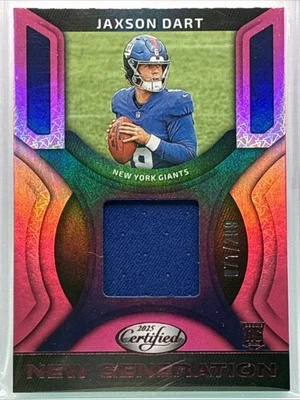 2025 Panini Certified - Jaxson Dart New Generation Patch /299 (RC) - Image 1 of 2