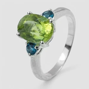 925 Sterling Silver Vivid Green Tourmaline 2.40Ct 925 Sterling Silver Fine Rings - Picture 1 of 10