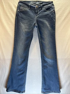 Wallflower BootLeg Jeans Medium Wash bestickt Pattentaschen Damengröße 7 - Bild 1 von 22