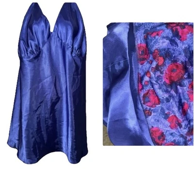 Camisón Cacique Bebé Muñeca Satinado Brillante Azul Índigo Púrpura + JMS 14 Panty 26 28 Foto 1 de 4