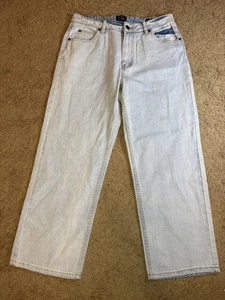 Pantalones de mezclilla RVCA para hombre talla 29 filtrados tiro bajo holgados lavado ligero años 90 hip hop - Imagen 1 de 7
