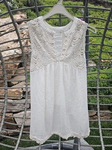 Ecote Womens Top Sz M Lace Blouse Flowy High Neck Boho Romantic - Picture 1 of 10