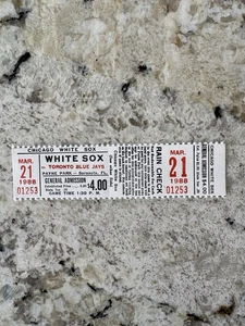 1987 Chicago White Sox/Toronto Blue Jays 21. März 1988 Ticket Stub - Bild 1 von 2