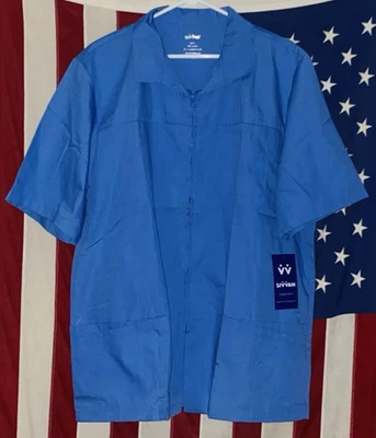 Sivvan Adult XL Scrub Warm-up Jacket Full Zip Classic Fit Ceil Blue NWT NEW - Image 1 of 4