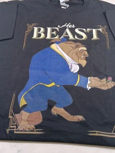 Port & Company Ring Spun Fan Favorite Disney "HER BEAST" T-Shirt Black Sz M - Picture 1 of 6