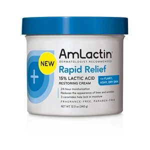 AmLactin Intensive Healing Body Cream – 12 oz Tub – 2-in-1 Exfoliator - Picture 1 of 4