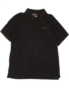 EDDIE BAUER Mens Polo Shirt 2XL Black Cotton FZ06 - Picture 1 of 4