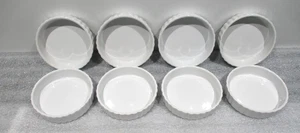 8 Creme Brulee Ramekins -  6 oz Round Fluted Quiche Dishes - Picture 1 of 5