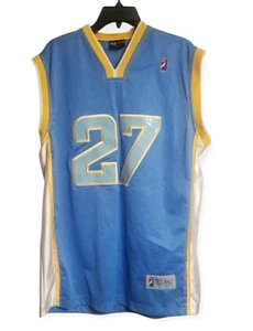 Camiseta deportiva de baloncesto Big Land para hombre talla L azul/dorada/blanca retro Denver Nuggets - Imagen 1 de 5