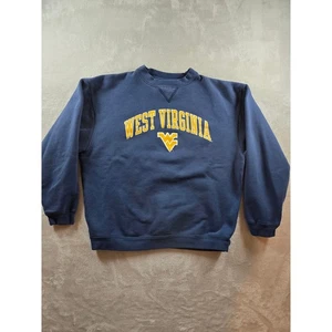 West Virginia Mountaineers Sweatshirt Womens L Blue Crewneck WVU College - Picture 1 of 7