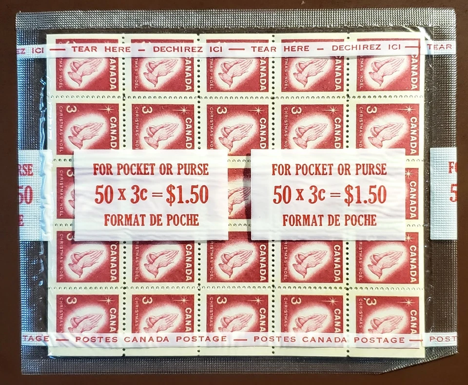 Stamps Canada Mint: #451q 3c carmine rose Hands Praying W2B tagging 3 panes 25 - Image 1 of 1