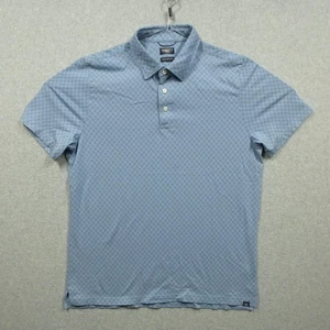Faherty Polo Shirt Mens Large Reserve The Movement Blue Geometric Print Stretch - Picture 1 of 10