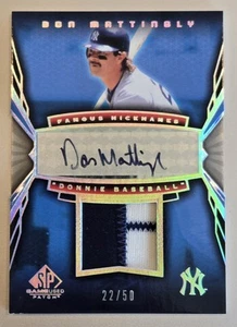 2004 SP Game Used Patch Don Mattingly Famous Nicknames Patch Auto #d/50 - Picture 1 of 4