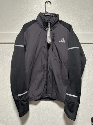 男式 L 码阿迪达斯黑色 Adi365 跑步 Climawarm 夹克全新 JM5729 — 第 1/4 张图片