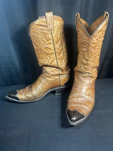 Botas vaqueras marrones marca Texas para hombre talla 11D punta tapada bordada - Imagen 1 de 14