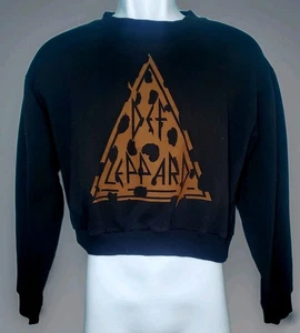 DEF LEPPARD Crop Top Pullover/Sweatshirt ~ Damen S ~ schwarz ~ Hair Metal Rock! - Bild 1 von 7