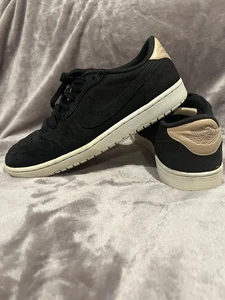 Nike Air Jordan 1 Retro Low Men Size 9.5 905136-010 Black Vachetta Tan Shoes - Picture 1 of 12