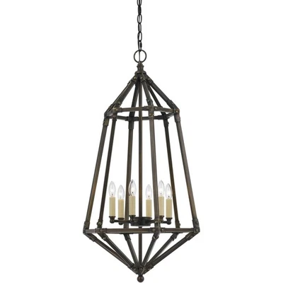 Pingente de bronze escuro CAL Lighting & Accessories FX-3594-6 Dinamarca - Imagem 1 de 2