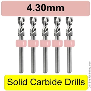 Brocas de carburo de 4,3 mm .169" #18 5 piezas Vástago de 1/8" - Carburo sólido premium - Imagen 1 de 5