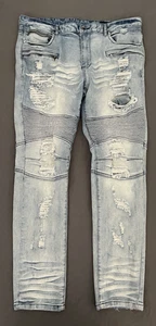 Jeans Rockstar Original Natural Uomo 40 Blu Ultra Slim Anticato Lavaggio Leggero - Foto 1 di 19