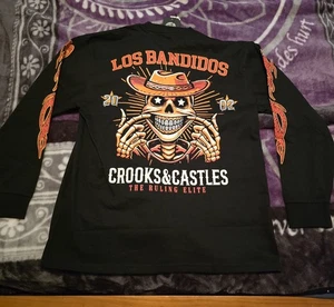 Crooks & Castles "Los Bandidos" size XL Heavyweight Relaxed Long Sleeve T-shirt - Picture 1 of 8