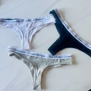 Calvin Klein Thong 3-Pack – Black, Grey & White – Size L (Fits S/M) - Picture 1 of 6