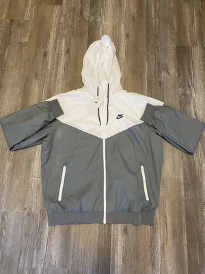 Nike Men’s Windrunner Windbreaker Jacket Hoodie White Gray Size XL 727324-084 - Image 1 of 4