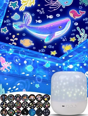 21 Sets of Films, Projector Night Light for Kids Bedroom, Baby Projector for   - Image 1 of 4