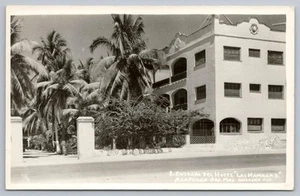 1940er Hotel Las Hamacas Eingang Acapulco Mexiko Navarro RPPC Foto Postkarte - Bild 1 von 2