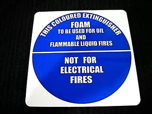 FIRE EXTINGUISHER SIGN, FOAM. "NEW PEEL AND STICK" NO FUSS!! EASY, SAFETY, OHS. - Picture 1 of 6