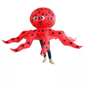 Adult Inflatable Red Octopus Costume Halloween Party Cosplay Blow up Fancy Dress - Picture 1 of 5