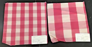 MANUEL CANOVAS Bayport & Tampa in Azalee Pink Checked Fabric Samples - Picture 1 of 4