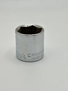 Craftsman USA 3/4" 6 Point 3/8" Drive Shallow Socket 43007 G Series Vintage - Picture 1 of 6