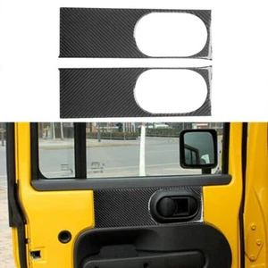 2pcs Carbon Fiber Rear Door Panel Cover Trim For Jeep Wrangler 2007-10 - Imagen 1 de 9