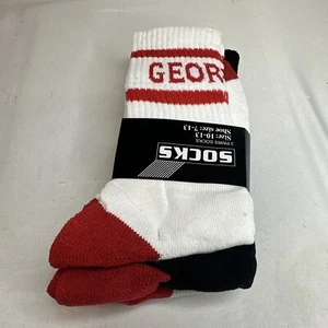 Men’s Socks 3 Pair Georgia Bulldogs Sz 7-13 Red Black White - Picture 1 of 7
