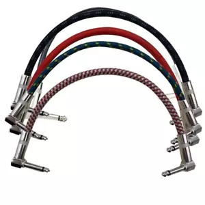30Cm Braided Instrument Guitar Cable Patch Cords Lines Effect Lead Right - Picture 1 of 13