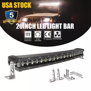 Ultra-thin Curved 20Inch 580W Led Light Bar Spot Flood Driving Truck Offroad SUV - Picture 1 of 19