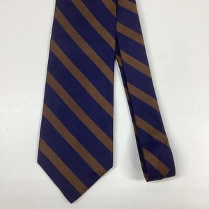 Brooks Brothers Makers 100 % Seide Krawatte marineblau braun Repp Streifen ~ 3,75 Zoll - Bild 1 von 5