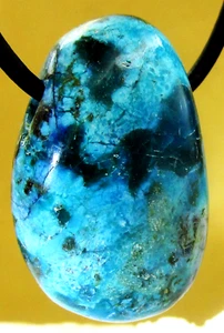 CHRYSOKOLL Trommelstein gebohrt EDELSTEIN ANHÄNGER A-QUALITÄT Nr.88 - Bild 1 von 2