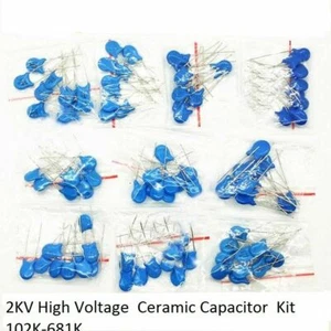 100 STCK. 10 Werte 2KV Hochspannung 102K-681K Keramik Kondensator Sortiment Kit - Bild 1 von 3