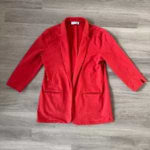 Kettlewell Blazer Jacket Womens Medium Red Jersey Lightweight Cotton Stretch - Picture 1 of 8