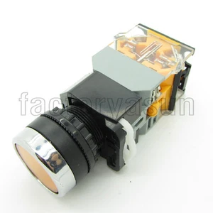 Yellow Push Button Switch Pushbutton Latching 22mm With 220V LED Indicator Light - Picture 1 of 6
