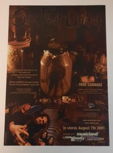 SIX PIES BAJO ~ "True Carnage" ~ Publicidad promocional/impresión de revista vintage 2001 - Imagen 1 de 1