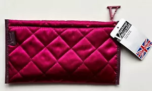 Vintage VAGABOND London RED SATIN COSMETIC Make Up TOILETRY Bag Case NEW TAGS - Picture 1 of 5