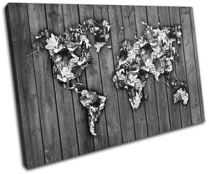 World Atlas Paint Wood B/W Maps Flags SINGLE CANVAS WALL ART Picture Print - Picture 1 of 1