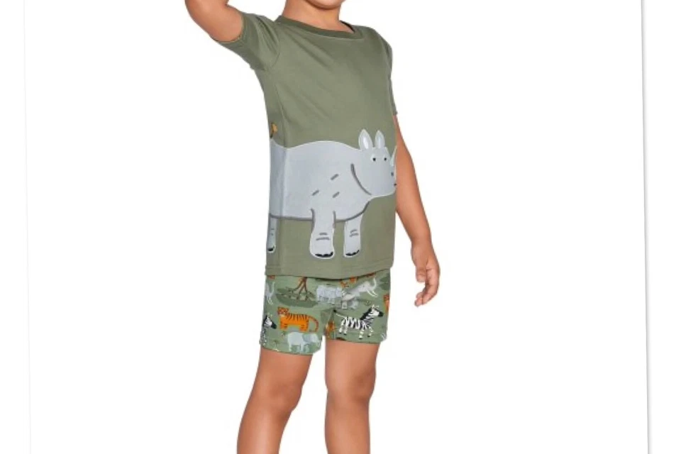 NUEVO PIJAMA GYMBOREE NIÑOS RINOCERONTE ZOOLÓGICO ANIMALES ROPA DE DORMIR 5T Foto 1 de 1