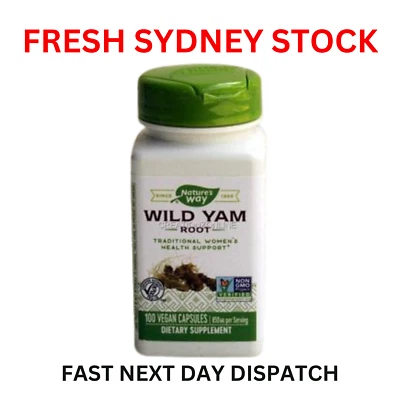 Natures Way Wild Yam Root 850mg 100 Vegan Capsules Gluten Free Womens Health - image 1 of 4