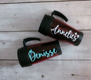 Taza Vaso Personalizado 16 OZ Doble Pared Coche Viaje Rojo Café Regalo Dama de honor - Imagen 1 de 6